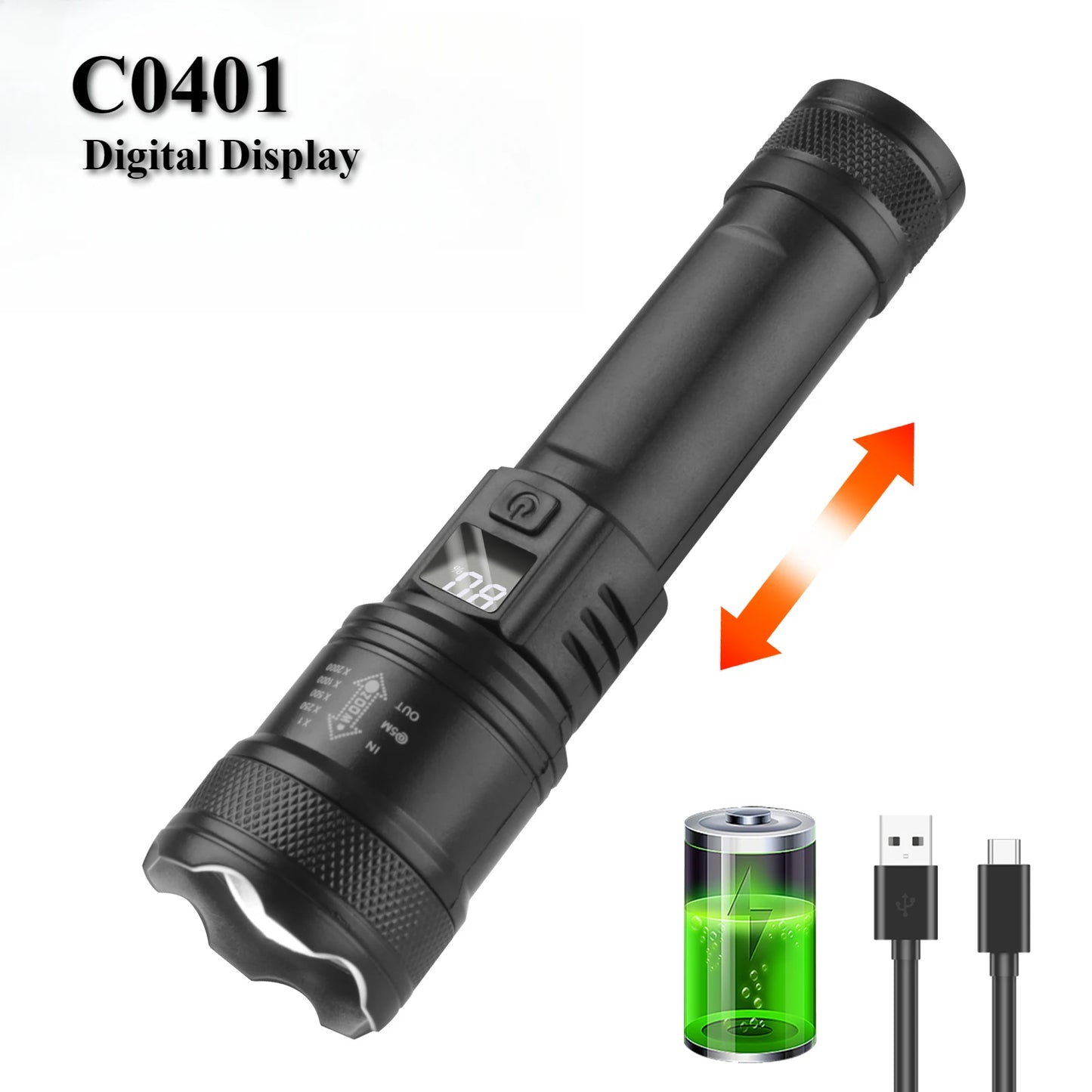 TechyTorch™ - Strong Light Zoom Flashlight